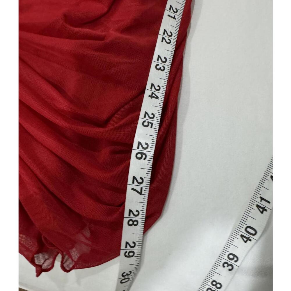 NWT Princess Polly Grandy Red Long Sleeve Ruched Bodycon Short Mini Dress Size 8 - Picture 8 of 9